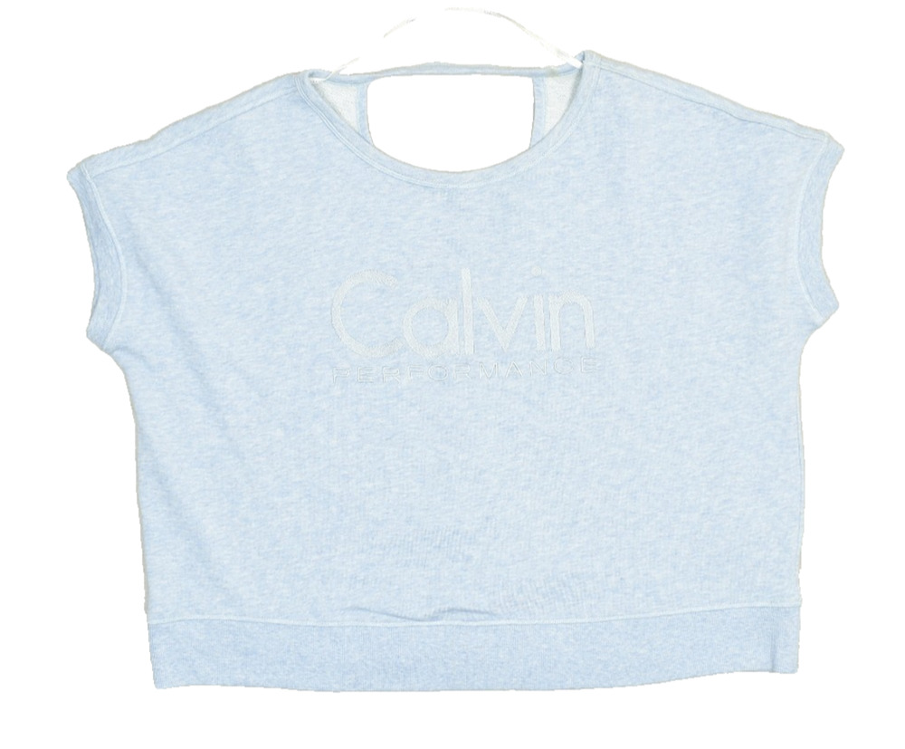 Calvin Klein Performance Wrap Top Women's Pullover Light Blue Size LG